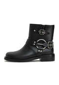 Stylish leather waterproof motorcycle boots, perfect for bikers, featuring a sleek design and durable construction.