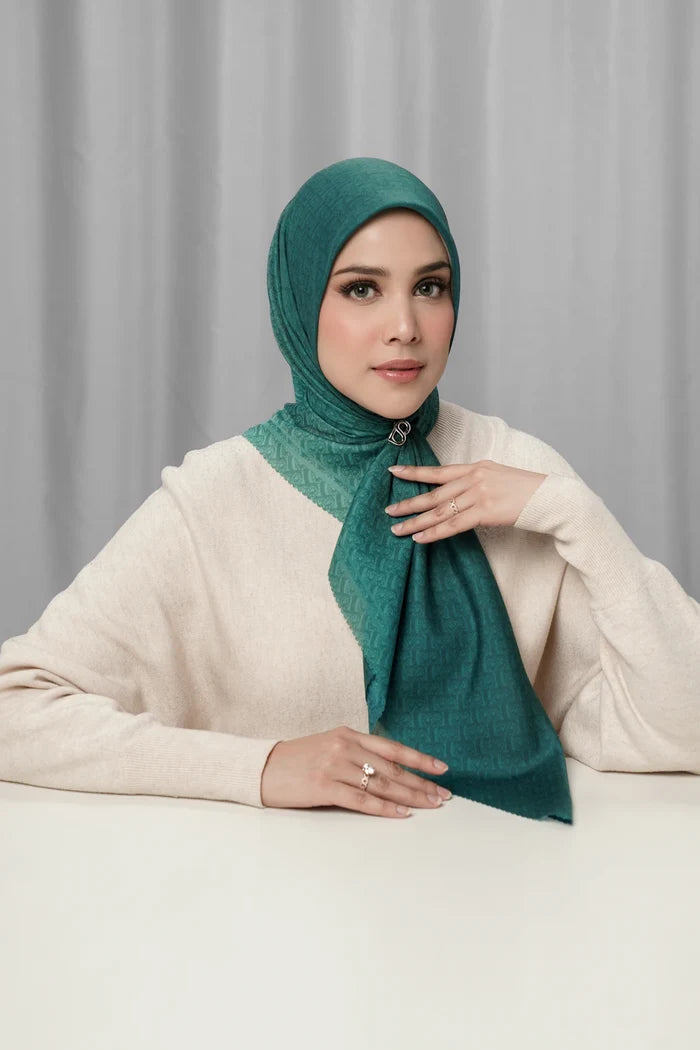 bimu horizon square scarf in pavo by buttonscarves