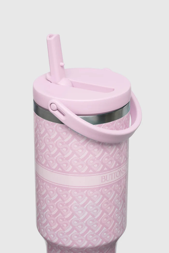 bimu tumbler in pink by buttonscarves with folding spout