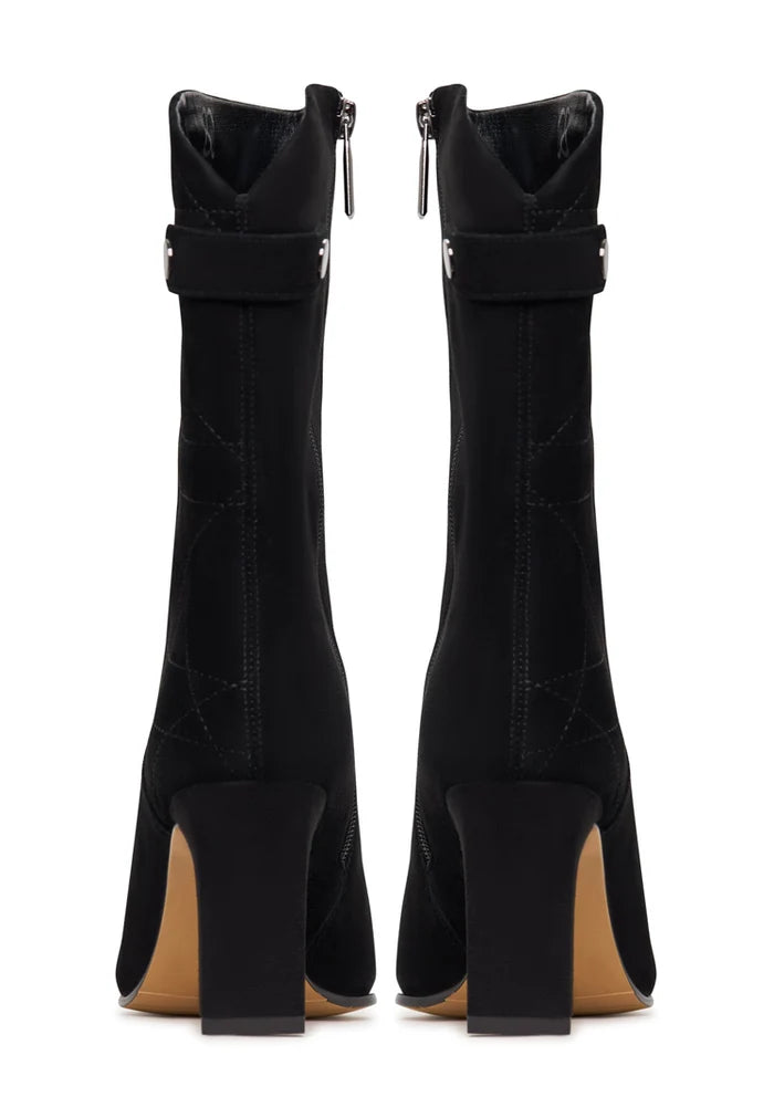 Black Suede Heeled Boots Bella