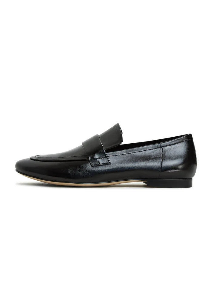 A stylish pair of black Diana block heeled loafers for women, perfect for adding a chic touch to your fall fashion shoe collection.