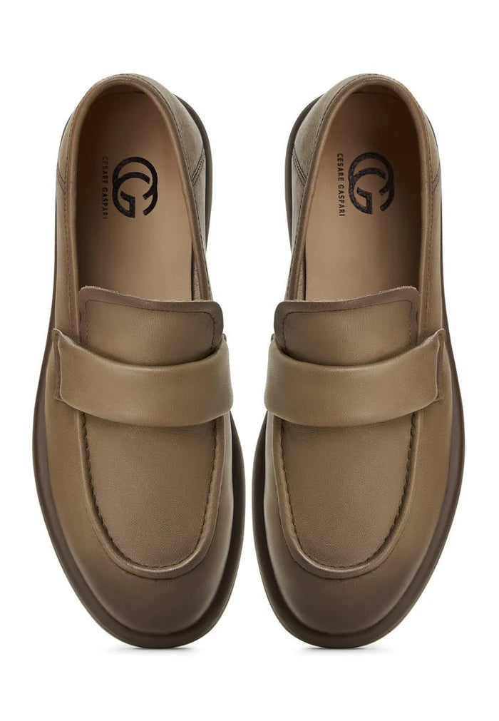 A stylish and trendy pair of block-heeled loafers by Stephanie Brown Shoes, perfect for women's fashion footwear with comfort in mind.