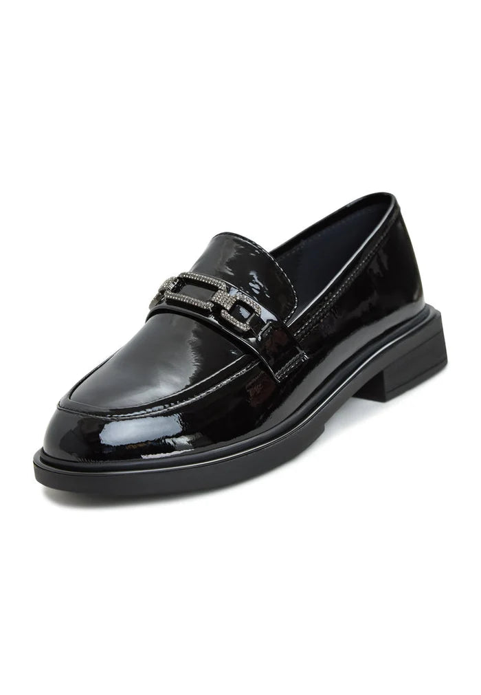 A fashion-forward image showcasing trendy Maia block heels loafers - the perfect designer footwear for women looking for stylish block heel shoes.