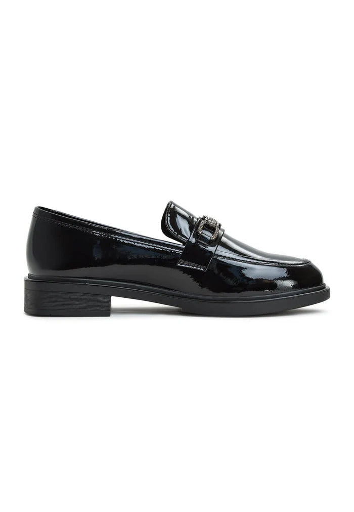A stylish pair of Maia loafers with block heels, perfect for women looking for trendy designer footwear.
