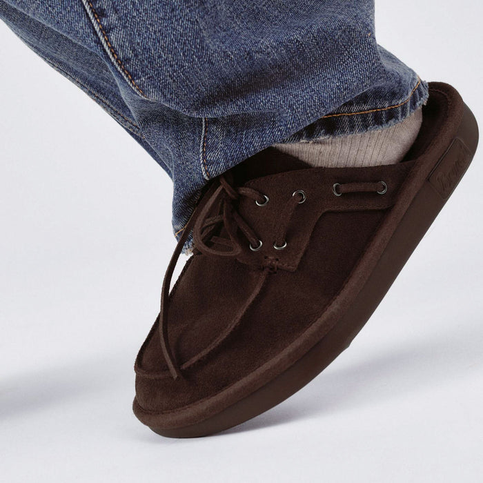 Brunch Boat Mule in Dark Brown suede, product view 2
