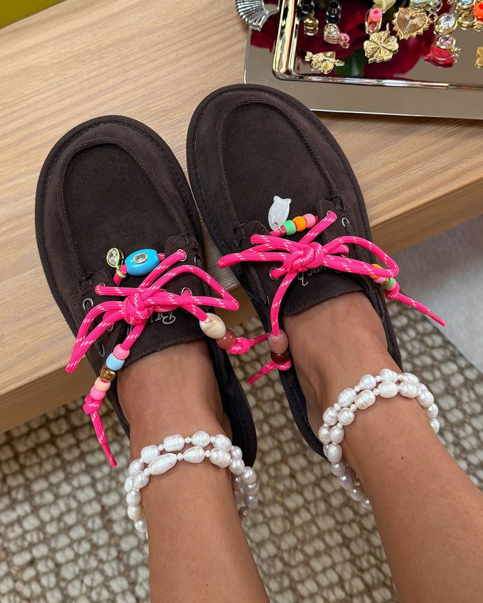 Brunch Boat Mule in Dark Brown suede, product view 6