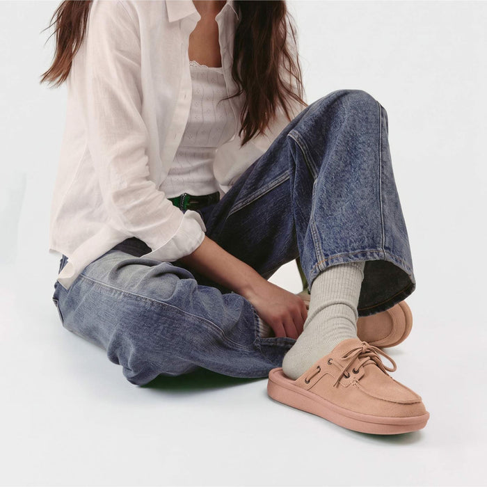 Brunch Boat Mule in Dusty Rose suede, product view 2