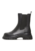 A stylish pair of black Göll ankle boots, perfect for adding a bold and fashionable touch to any outfit.
