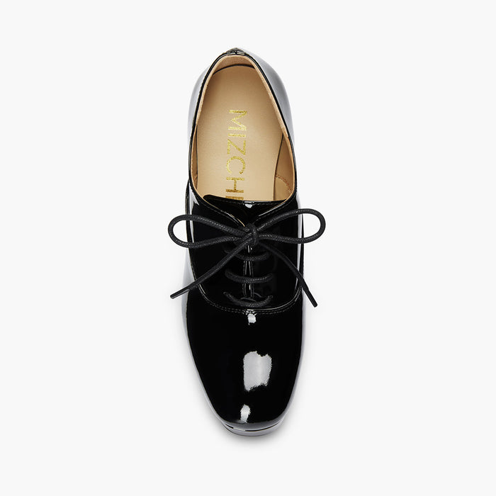 BORGHONA BLACK - lace up platform heels
