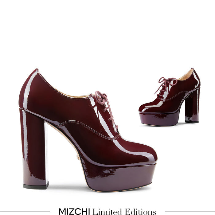 BORGHONA WINE - lace up platform heels
