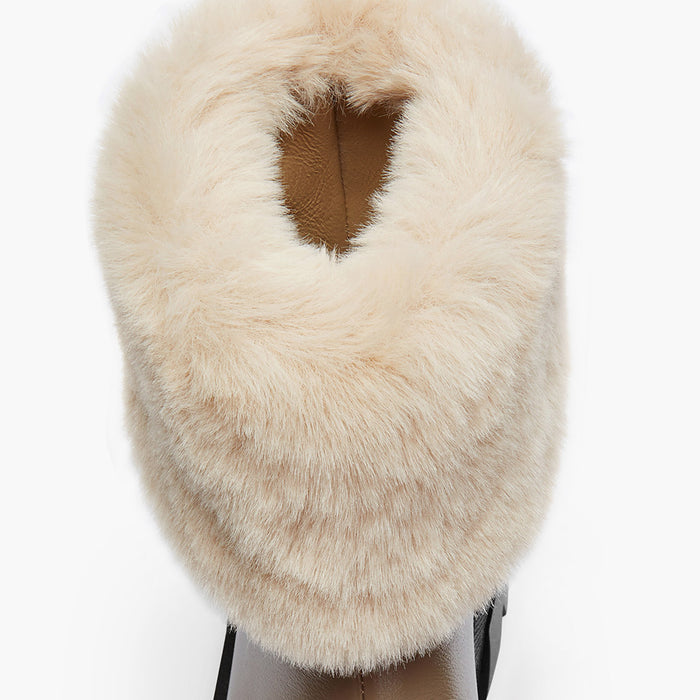 CAMERON BEIGE - fur lined ankle boots