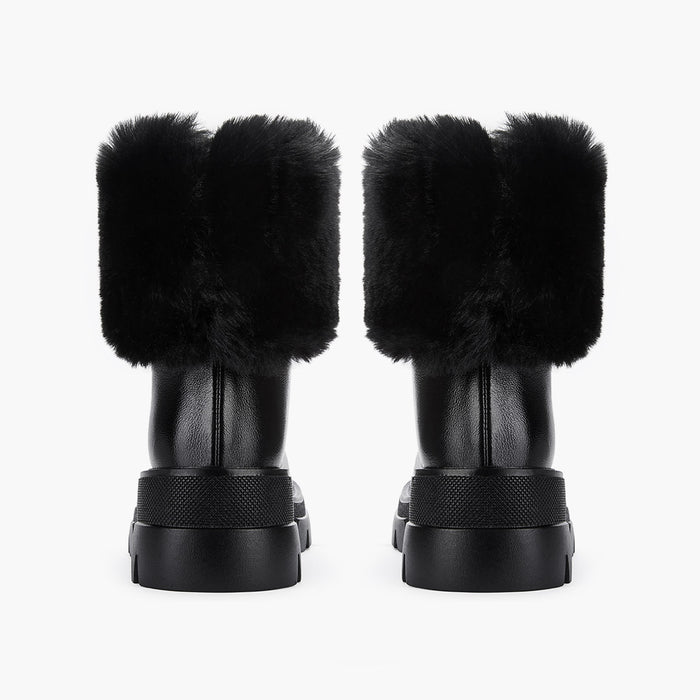 CAMERON BLACK - fur lined ankle boots