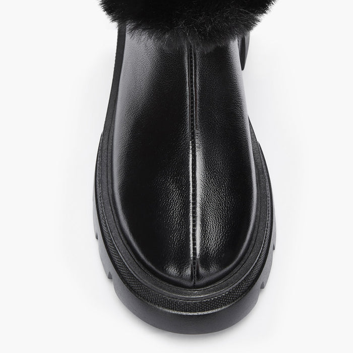 CAMERON BLACK - fur lined ankle boots