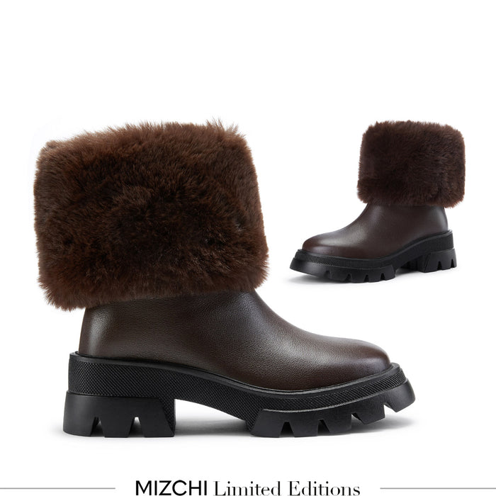 CAMERON BROWN - fur lined ankle boots