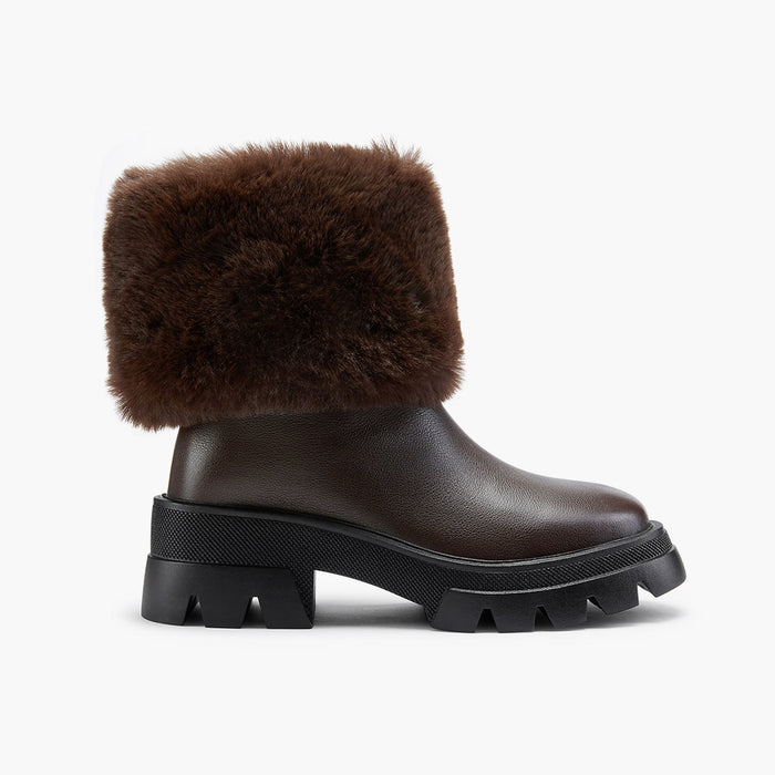 CAMERON BROWN - fur lined ankle boots