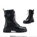 CAMMI - lace up belted army boots