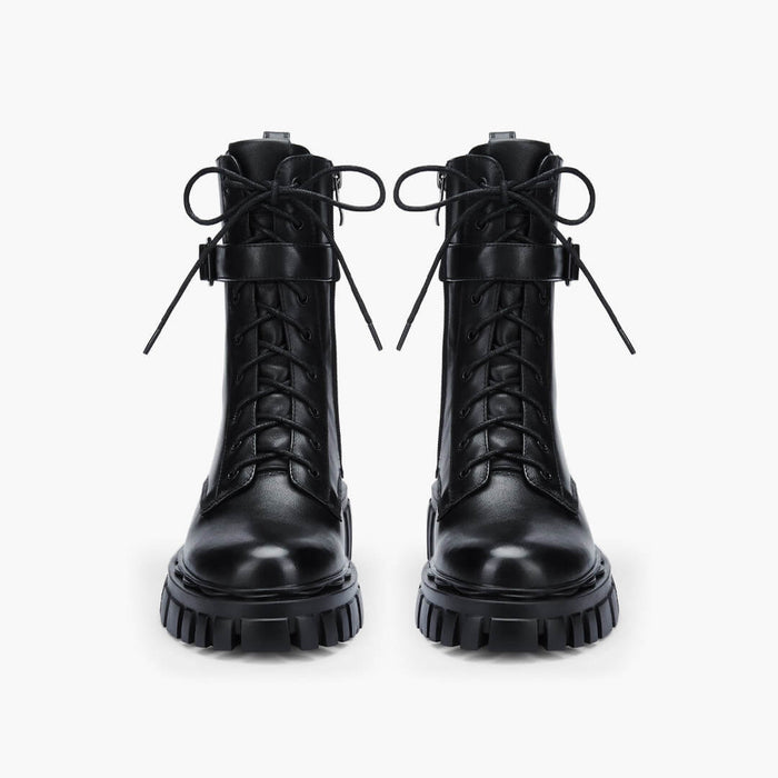 CAMMI - lace up belted army boots
