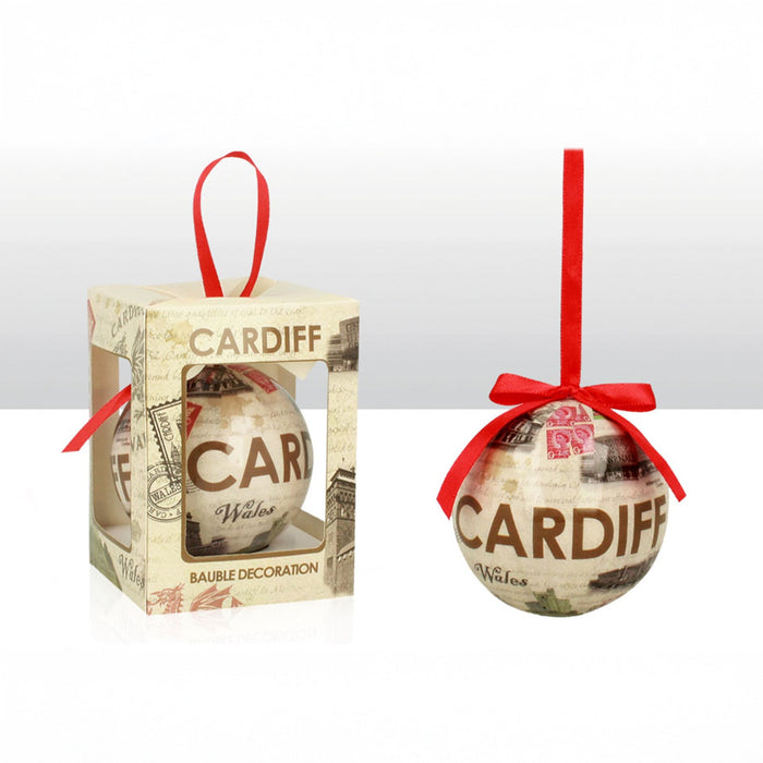 Cardiff Collage Bauble & Box 0012