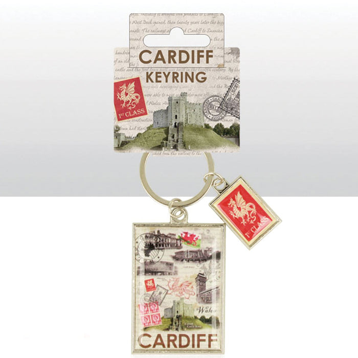 Cardiff Collage Charm Keyring 0012