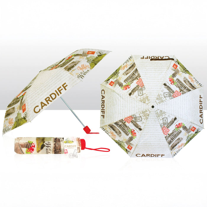 Cardiff Collage Collapsible Umbrella 0012