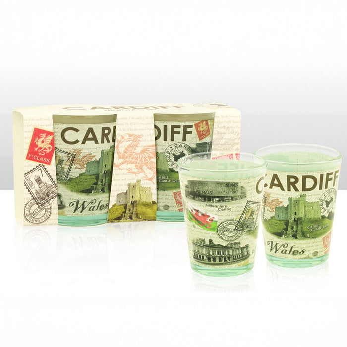 Cardiff Collage Shot Glass Set of 2 0012