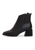 A stylish and affordable pair of women's black suede ankle boots perfect for casual outfits.
