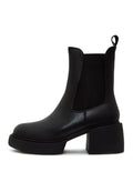 A stylish pair of women's black Isa ankle boots, perfect for casual wear.