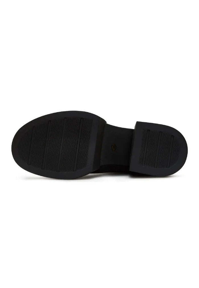 A stylish pair of black Isa ankle boots, perfect for women looking for casual yet chic footwear.
