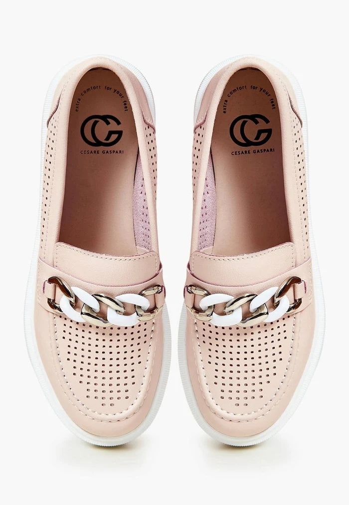 A pair of stylish and affordable pink women's loafers, perfect for casual wear and ultimate comfort.