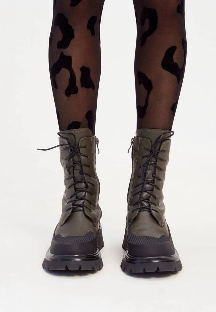 A stylish pair of suede lace-up ankle boots perfect for casual wear.
