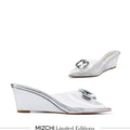 Celeste Silver - Wedge Mules