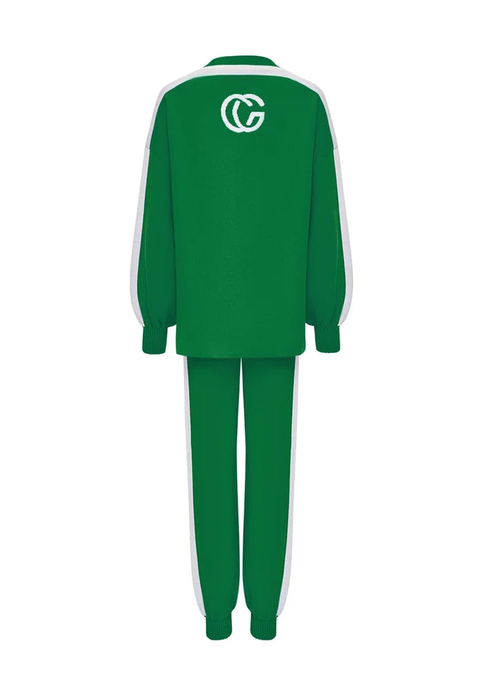 Stay cozy and stylish in this CG knitted jogger set in a soothing green color - the perfect addition to your loungewear collection.