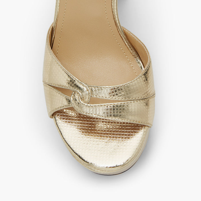 CHARLOTTE GOLD - platform leather sandals
