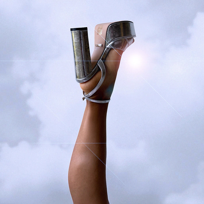 CHARLOTTE SILVER - platform leather sandals