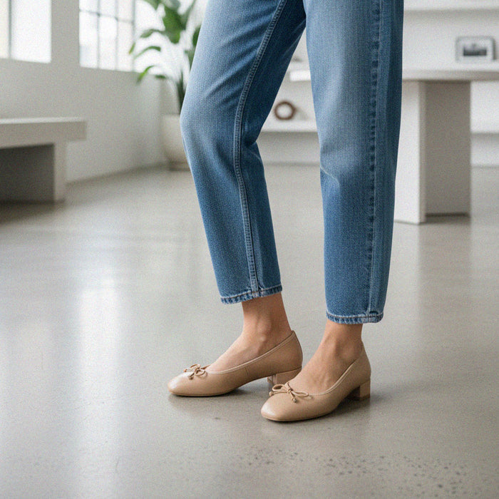 Chiara - Beige 3cm Ballet Pumps