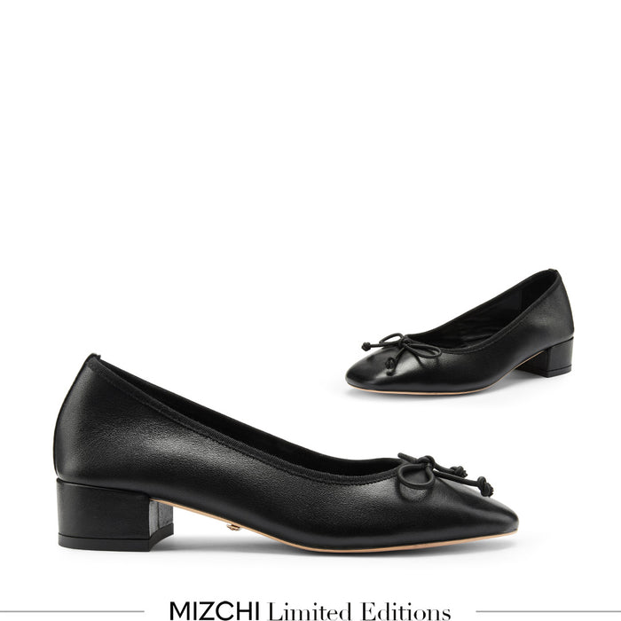 Chiara - Black 3cm Ballet Pumps