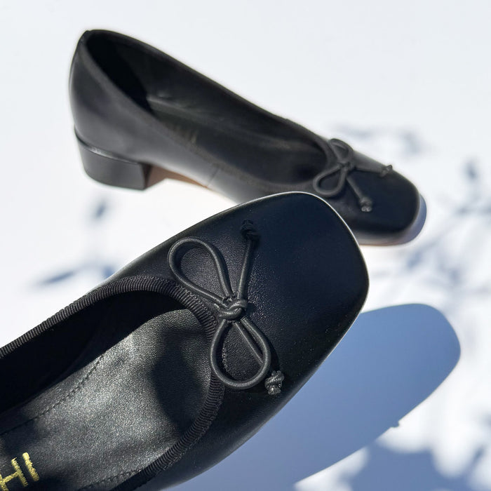 Chiara - Black 3cm Ballet Pumps