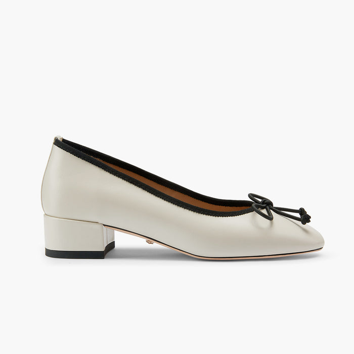 Chiara - Ivory 3cm Ballet Pumps