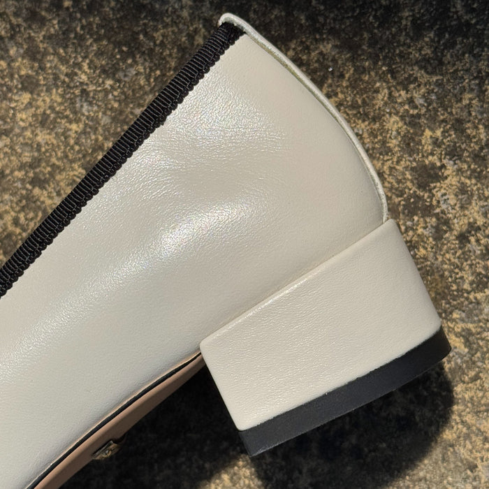 Chiara - Ivory 3cm Ballet Pumps