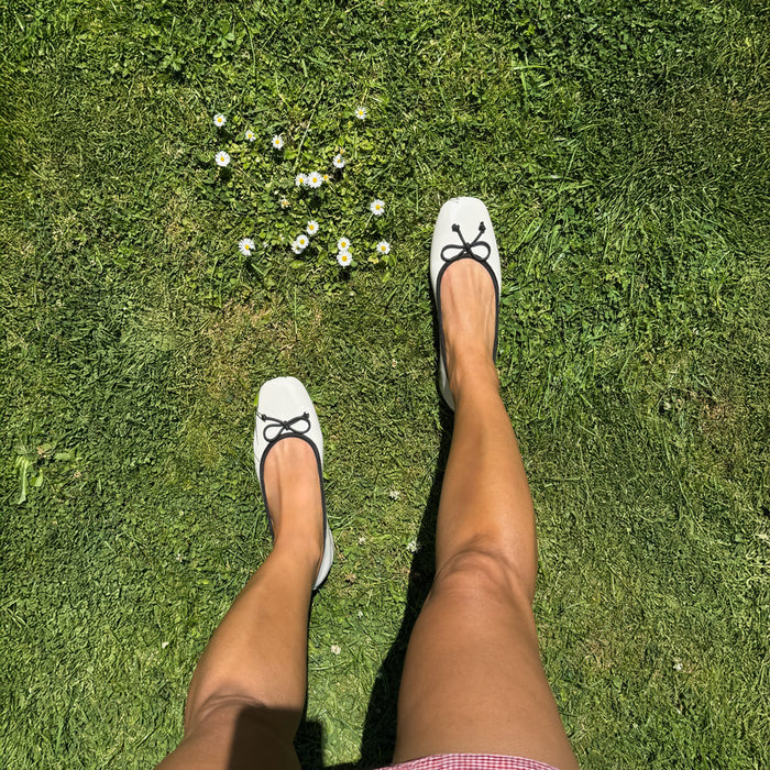 Chiara - Ivory 3cm Ballet Pumps