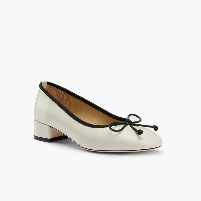 Chiara - Ivory 3cm Ballet Pumps