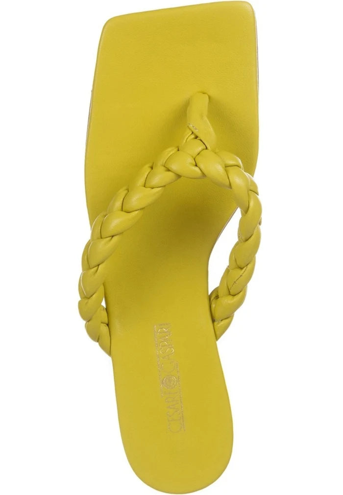 Chic Open Toe Mules - Yellow