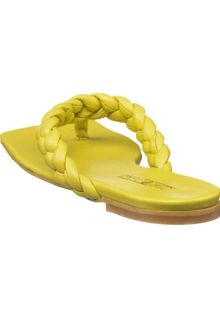 Chic Open Toe Mules - Yellow
