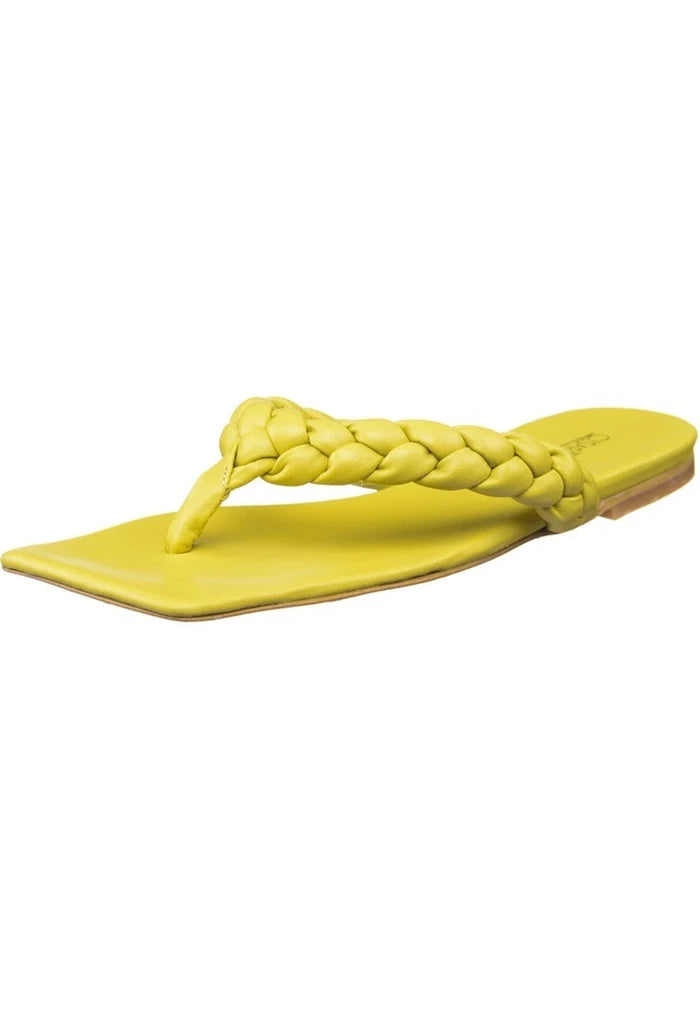 Chic Open Toe Mules - Yellow