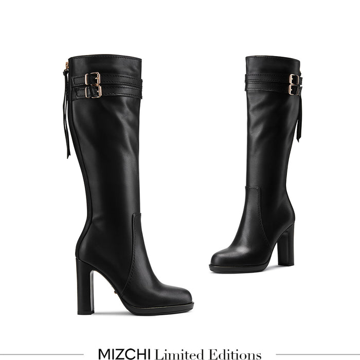 CHICAGO BLACK - leather knee boots