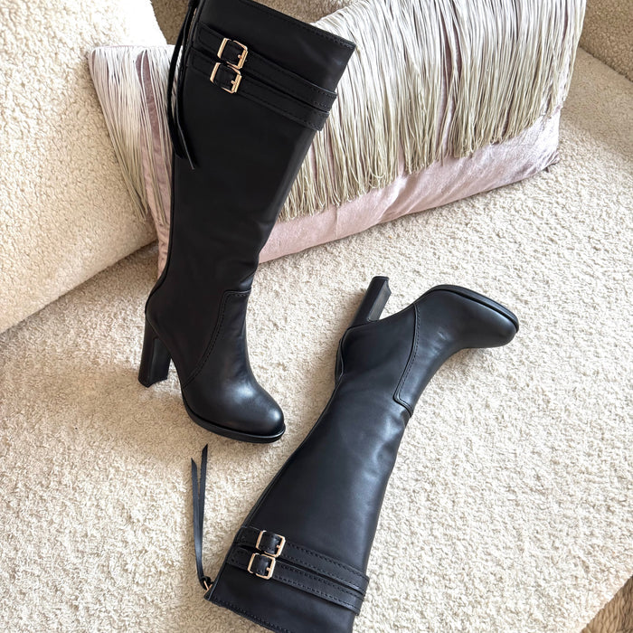 CHICAGO BLACK - leather knee boots