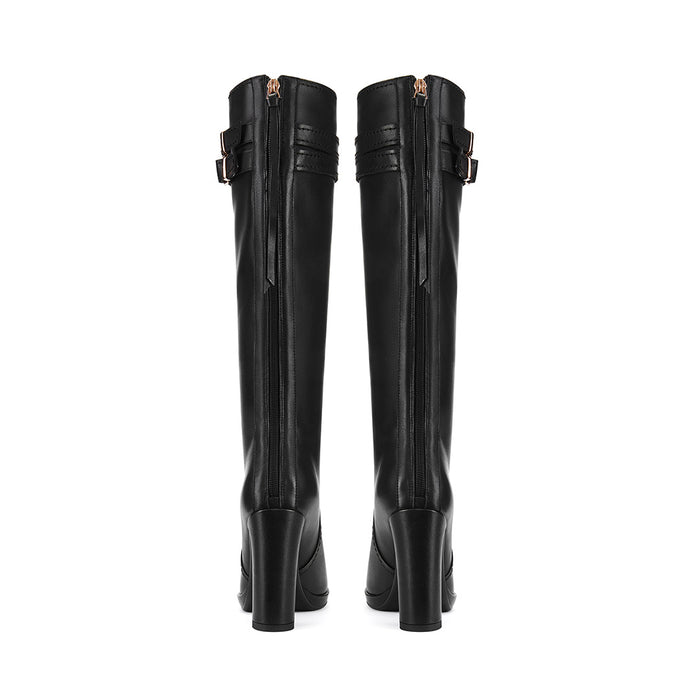 CHICAGO BLACK - leather knee boots