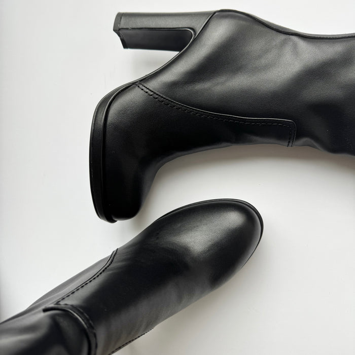 CHICAGO BLACK - leather knee boots