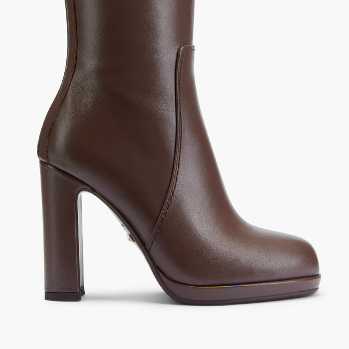 CHICAGO BROWN - leather knee boots