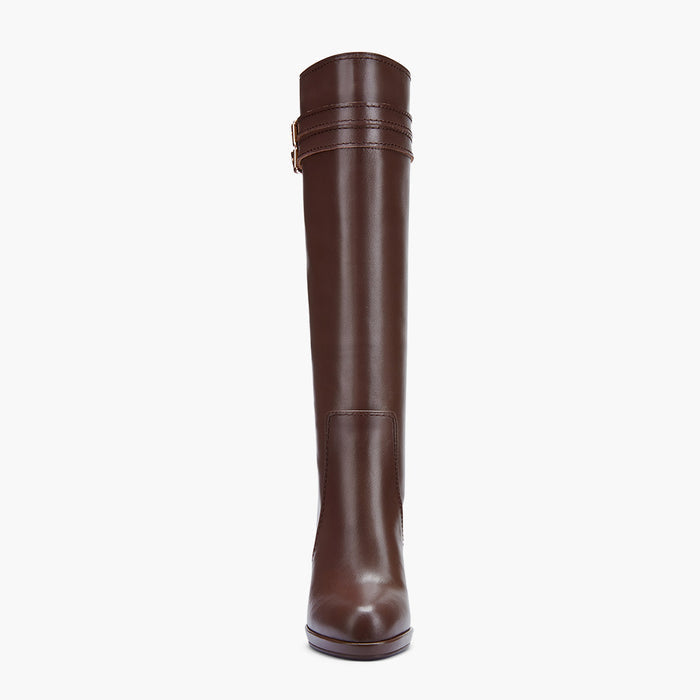 CHICAGO BROWN - leather knee boots
